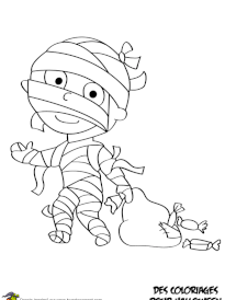 Coloriage deguisement momie
