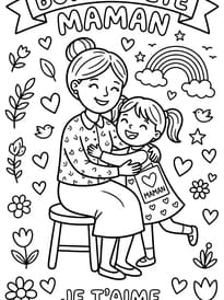 Coloriage "je t'aime maman" pour la f&ecirc;te des m&egrave;res