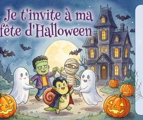 Carte "Je t'invite &agrave; ma f&ecirc;te d'Halloween"