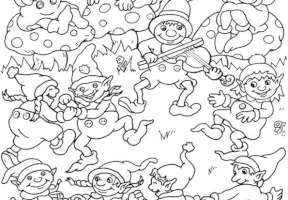 Coloriage noel lutins