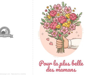 Carte fleurie "pour la plus belle des mamans"