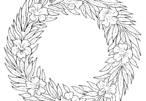 Coloriage noel couronne fleurs