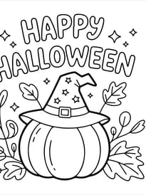 Coloriage "Happy Halloween" citrouille