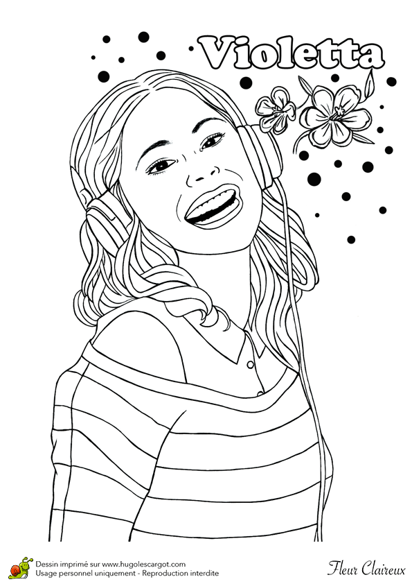 Coloriage De Violetta A Imprimer