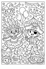 Deux enfants c&eacute;l&egrave;brent Carnaval avec leurs beaux d&eacute;guisements