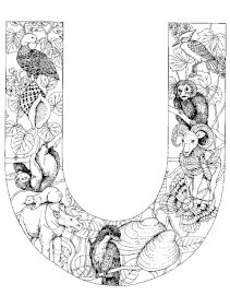 Coloriage alphabet animal u